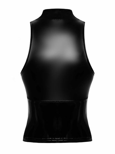 Wetlook-Top mit PVC Korsett