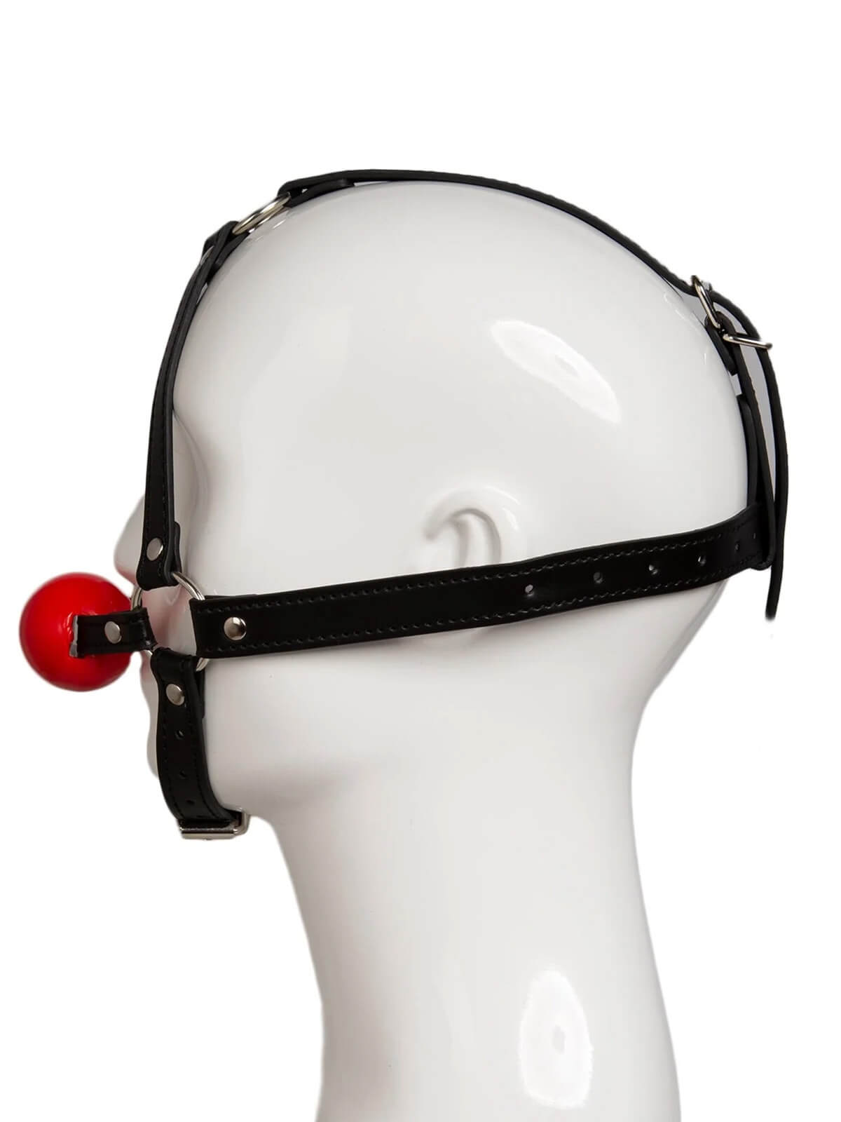 Black & Red Ball Gag Head Harness