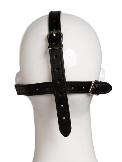 Black & Red Ball Gag Head Harness