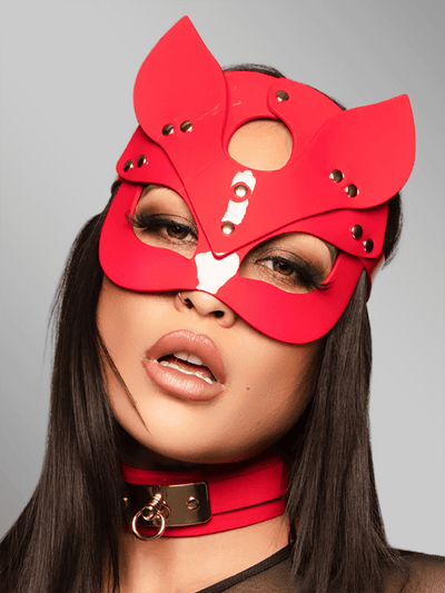 Red High Gloss Bunny Maske