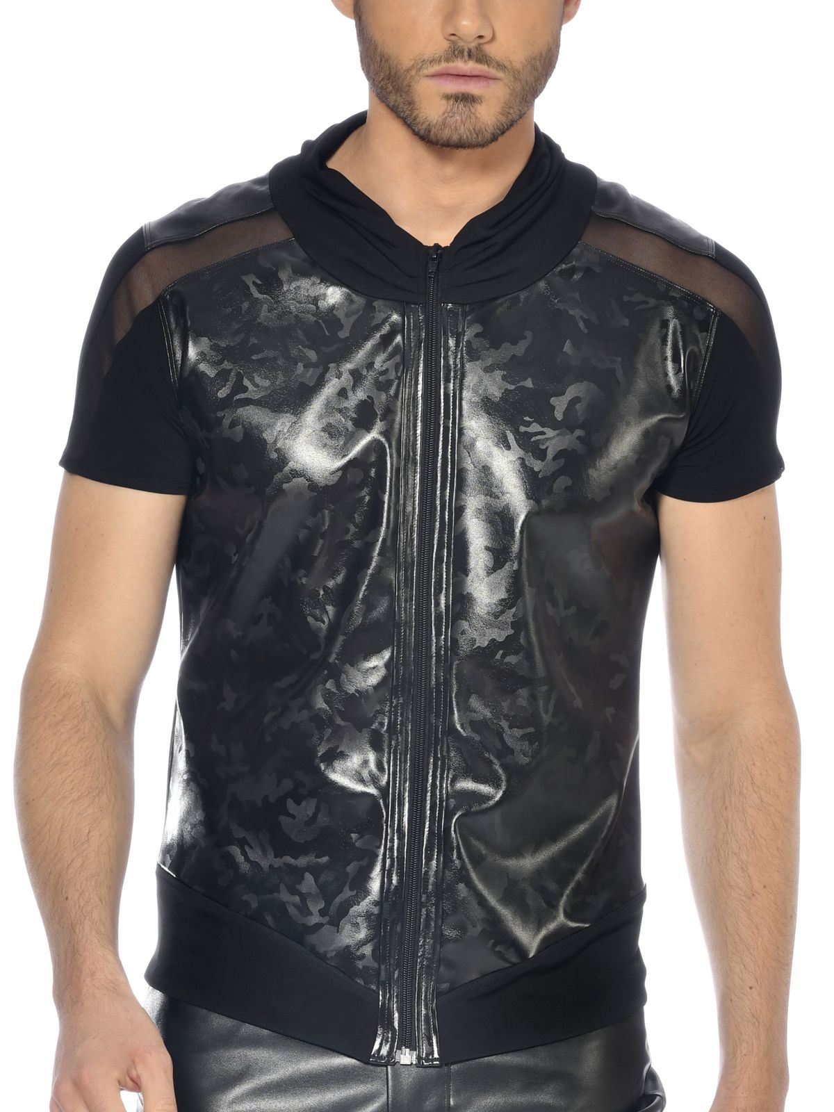 Kunstleder Shirt Bronn