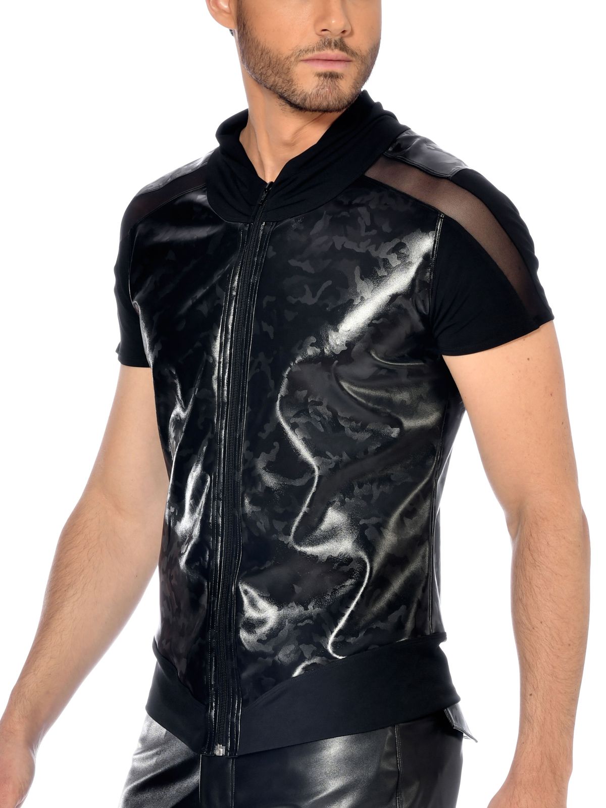 Kunstleder Shirt Bronn